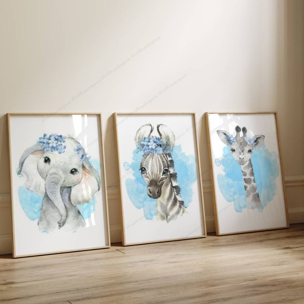 Tableau chambre bébé bleu