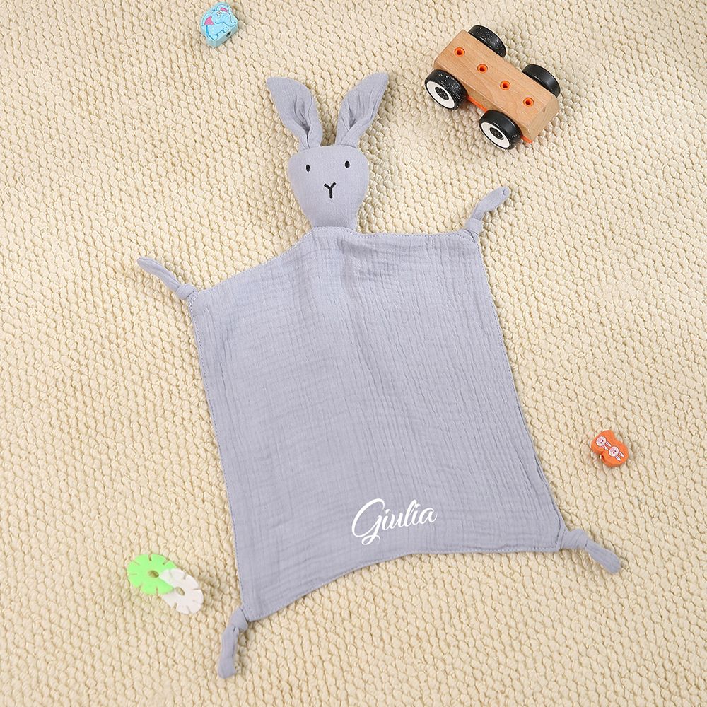 doudou lapin gris personnalisé