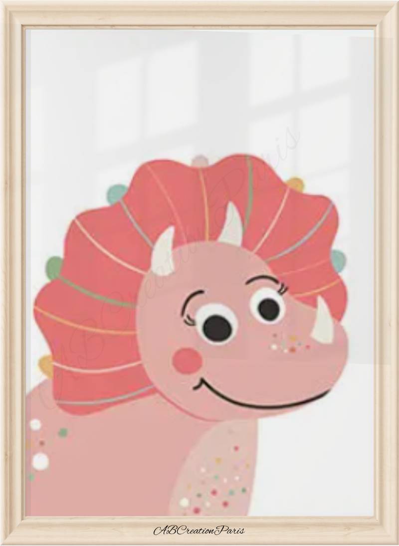 tableau dinosaure chambre bebe