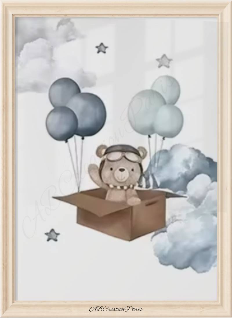 Affiche Ourson - Deco bebe Garçon