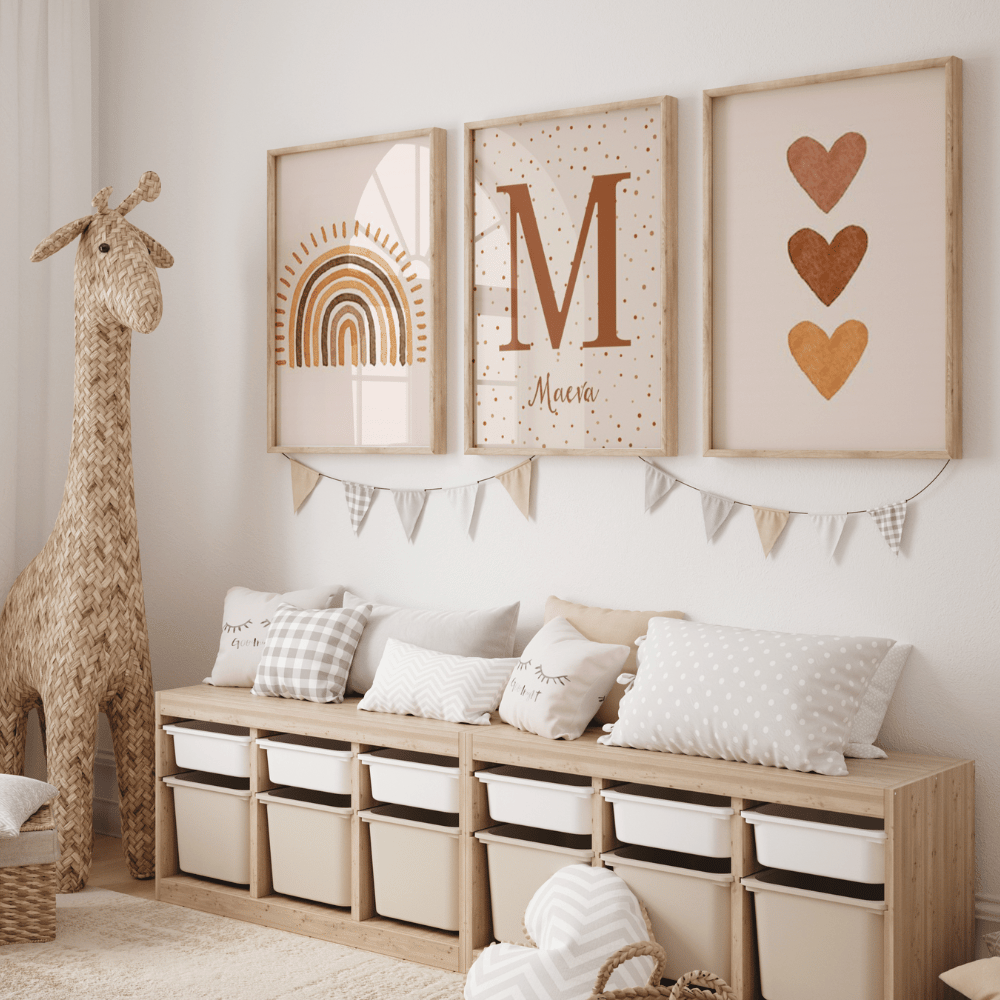 Affiche chambre bébé Boho Rafy la girafe A4 – Chouquette et Compagnie