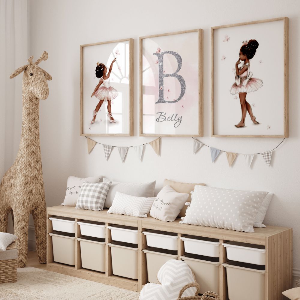 Décoration Chambre Enfant Fille - Set 3 Affiches Personnalisées -Danseuse  Gymnaste