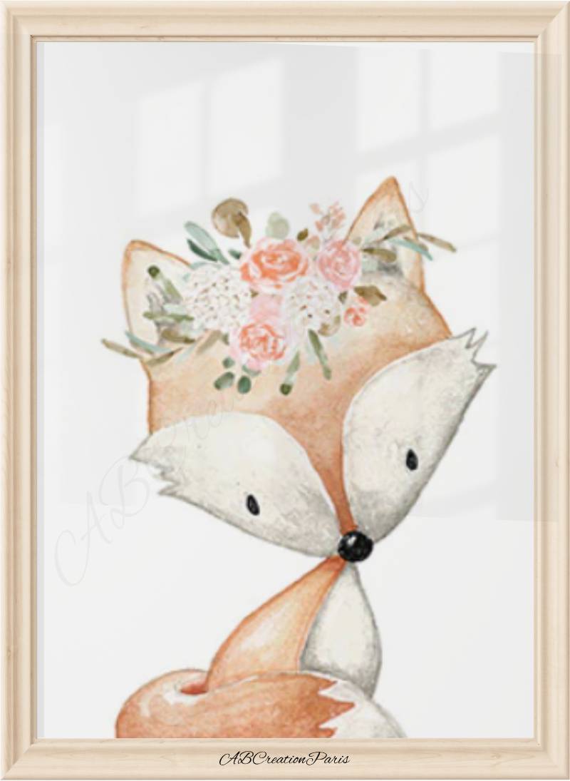 affiche renard chambre bébé fille