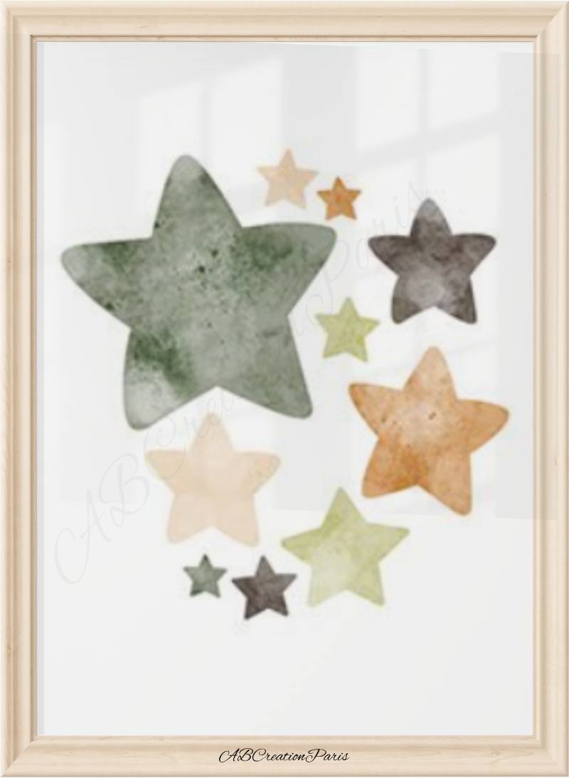 affiche etoile coloris vert emeraude