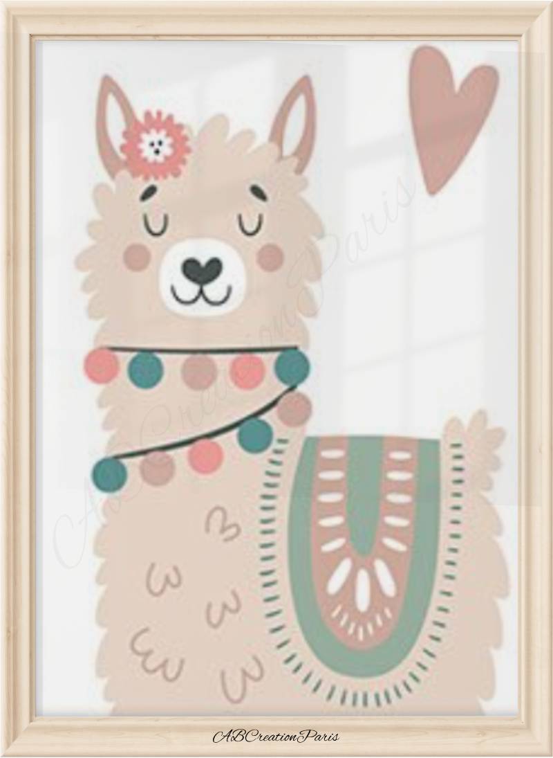 Déco murale chambre bébé lama