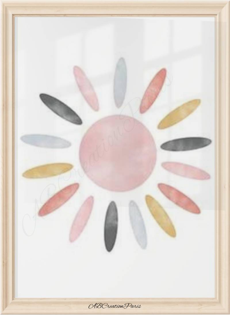 affiche soleil pastelle