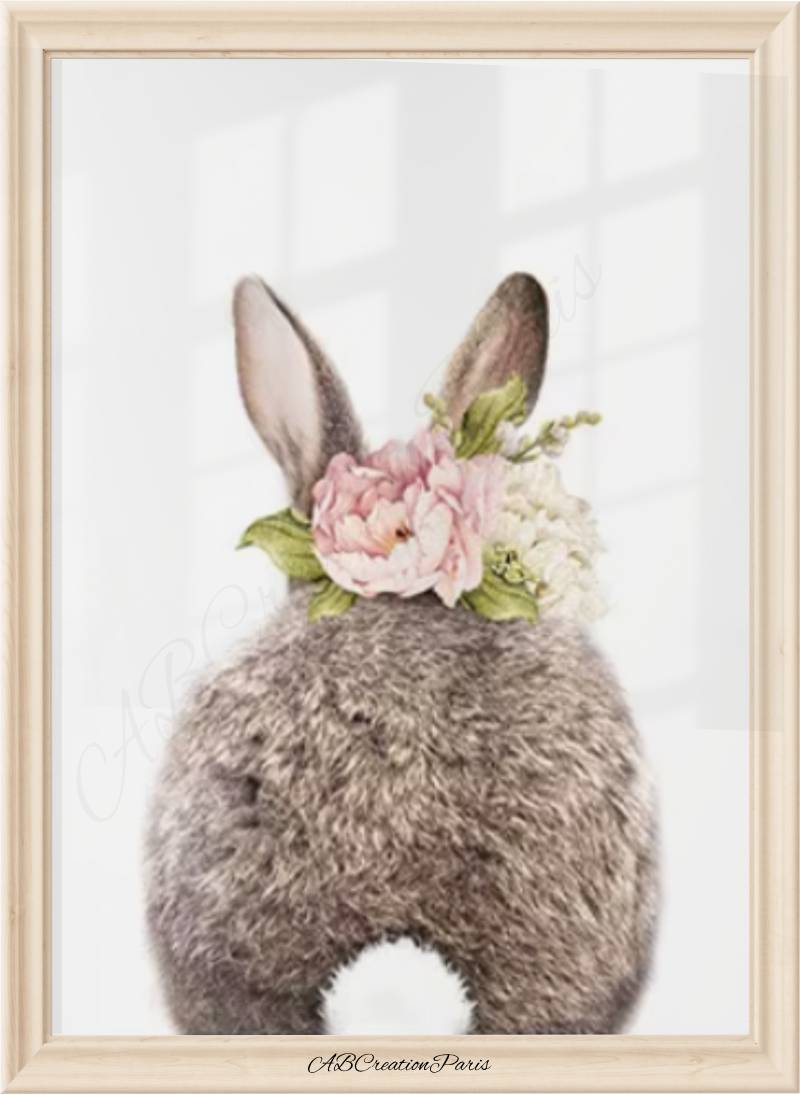affiche lapin de dos