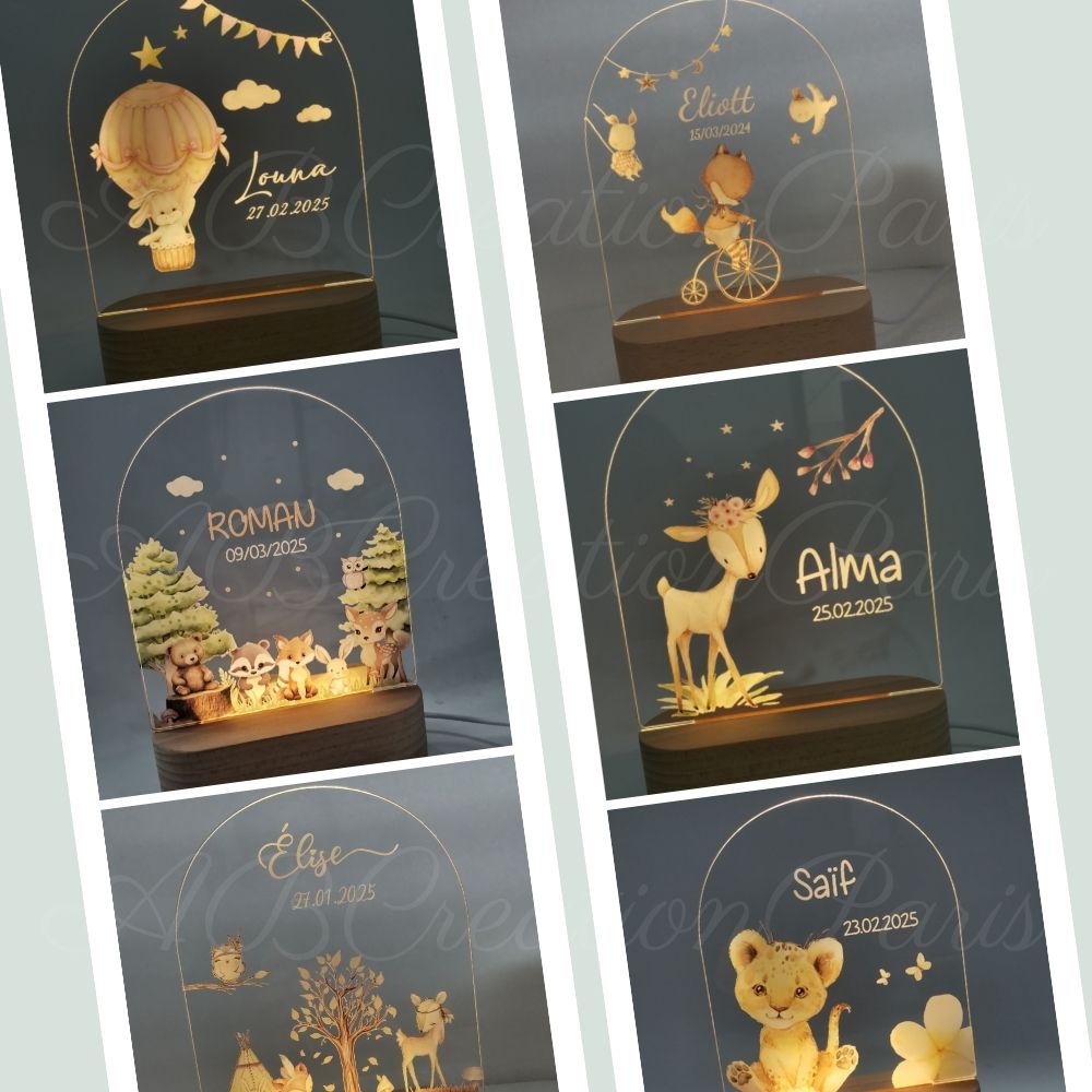 exemple de veilleuse bébé personnalisé