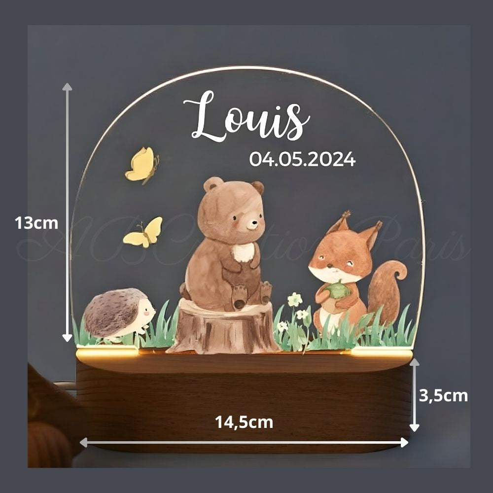 Veilleuse Bébé Animaux de la foret