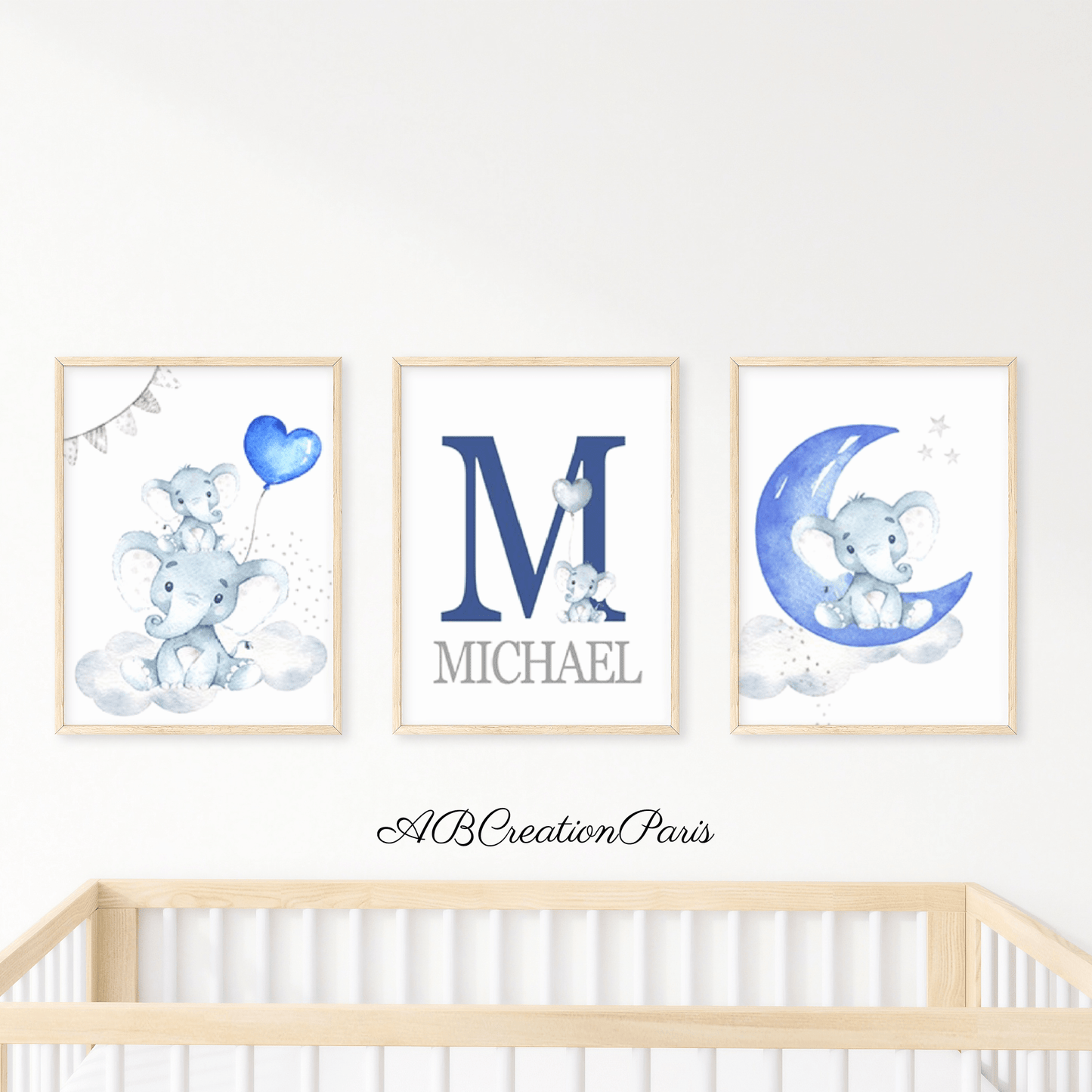 Set 3 affiches Personnalisées - Décoration Chambre Bébé Garçon