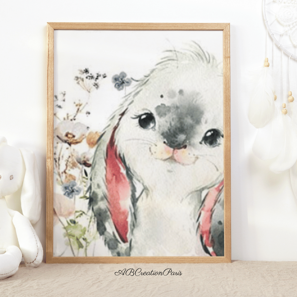 décoration murale lapin chambre bebe mixte