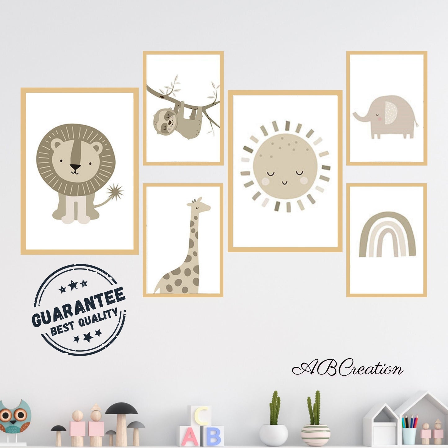 Set de 3 Affiche Animaux Minimalistes