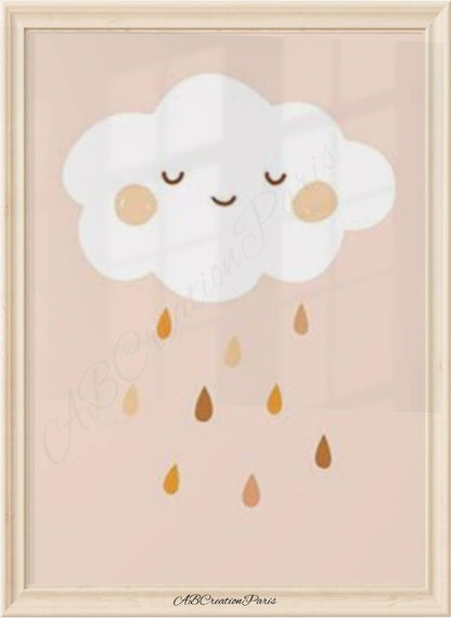 affiche nuage et goutte de pluie