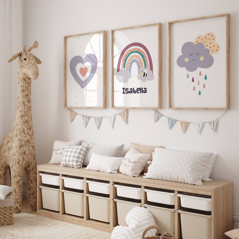 Cadeau de Naissance Fille - Tableau Décoration Murale Personnalisée