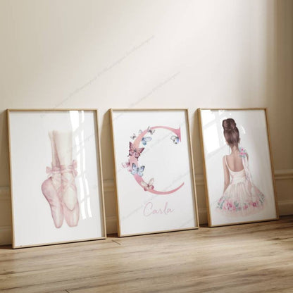 affiche danseuse et chausson de dance pour décorer la chambre d'une petite fille