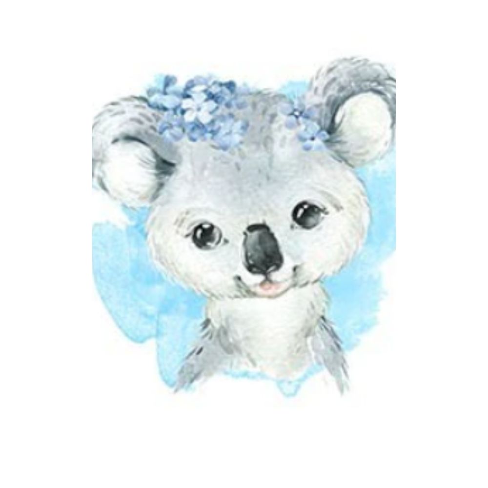 affiche koala fond bleu couronne bleu