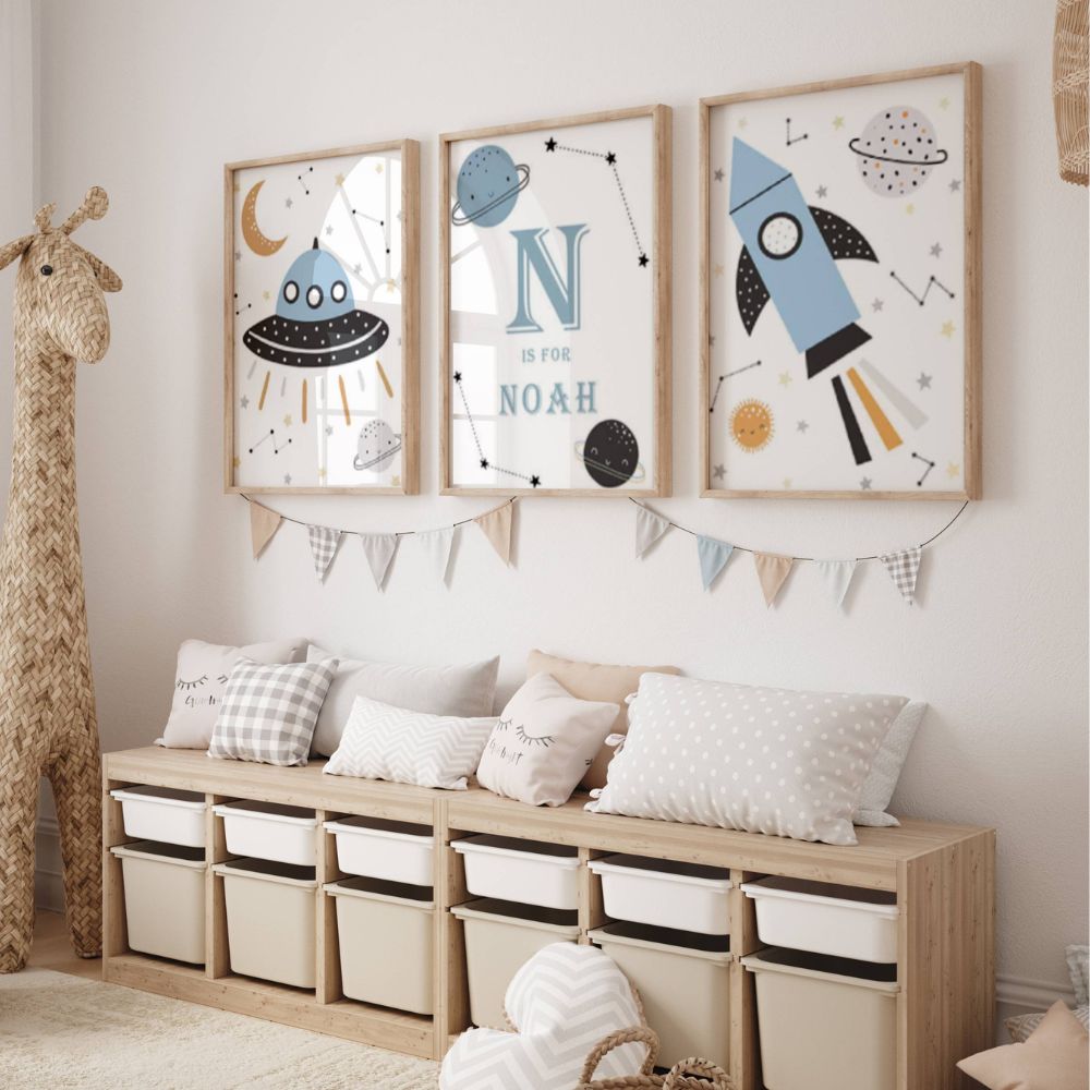 Décoration murale chambre bébé ou enfant sur le thème de l'espace 