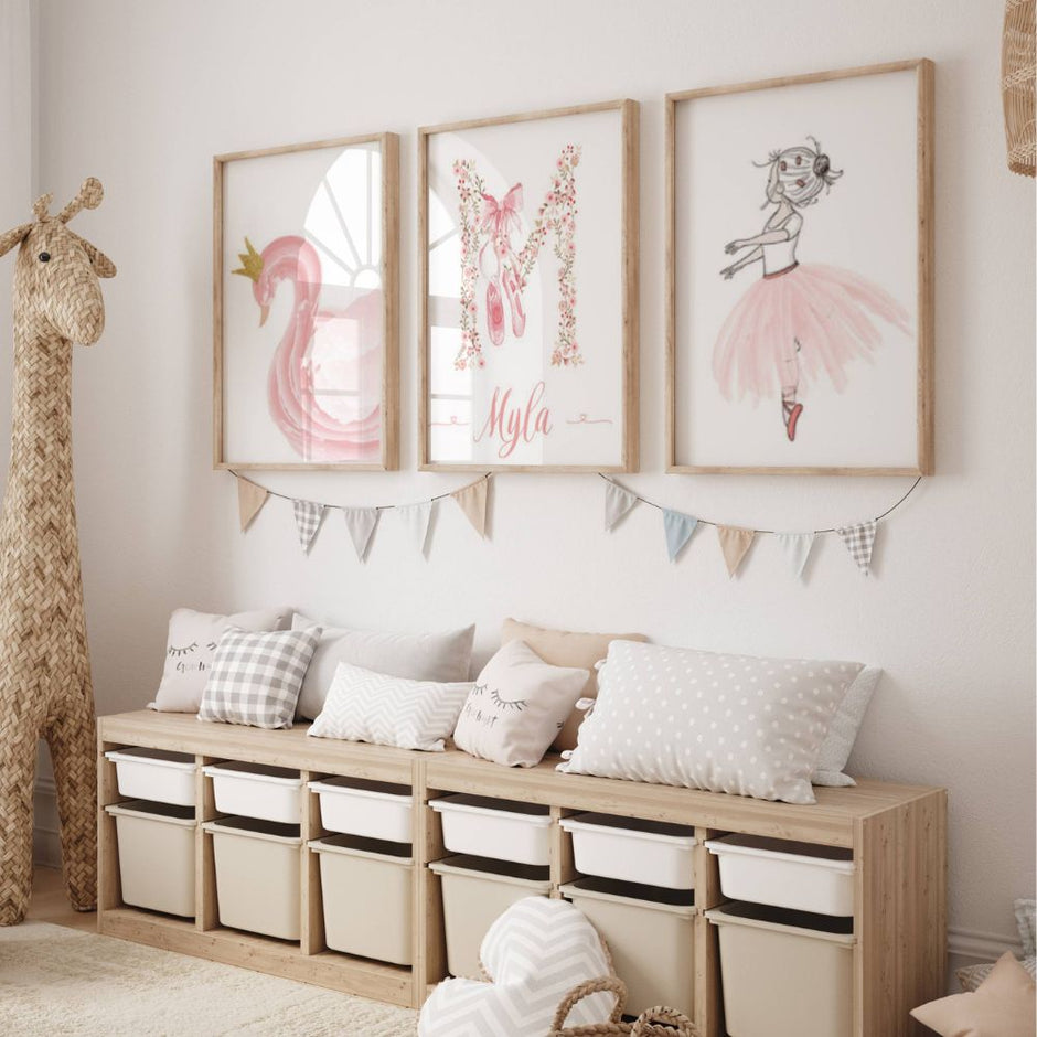Poster Danse Cygne Ballet Noir Sur Toile 40x60cm - Décoration Esthétique Chambre Salon Mur