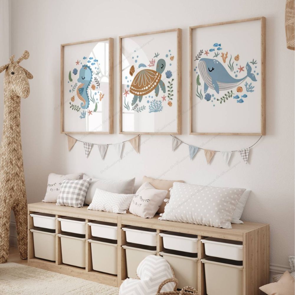 Affiche chambre bébé thème océan
