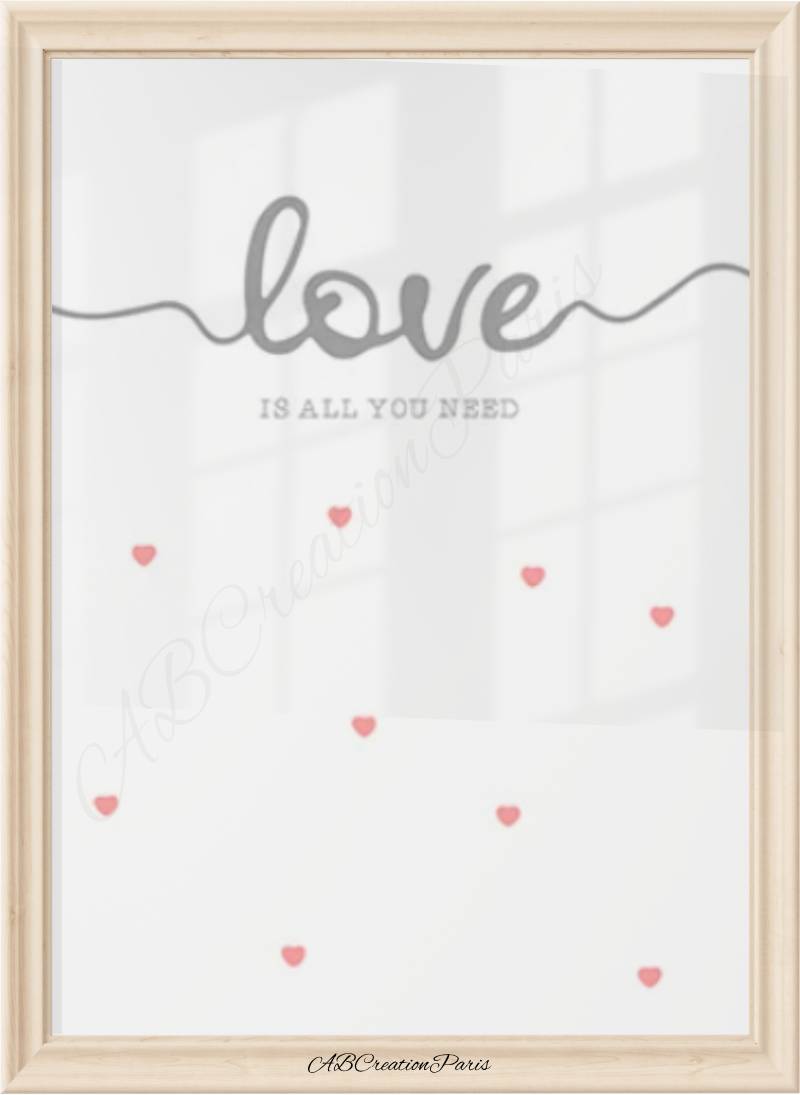 affiche avec love pour chambre bebe fille