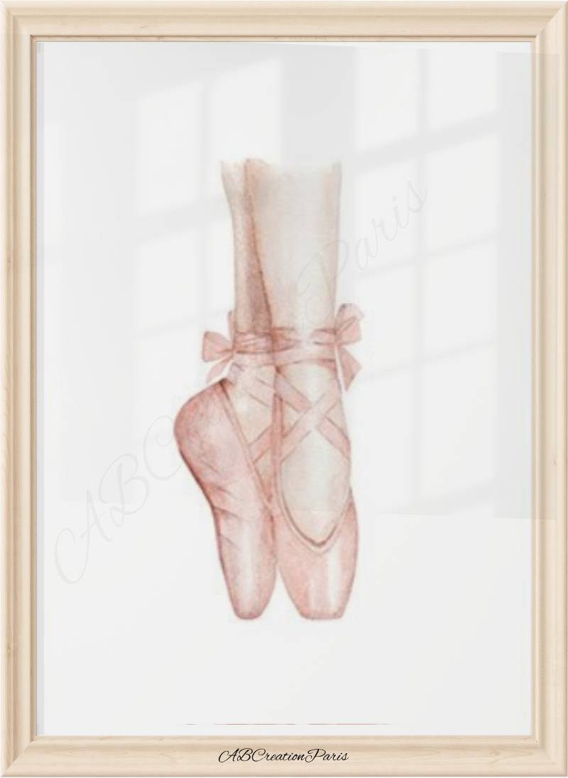 poster theme danse avec chausson de ballet rose 