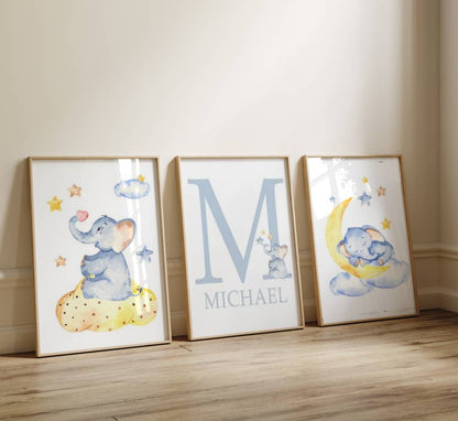 Affiche Éléphant - Décoration Chambre Bébé Garçon