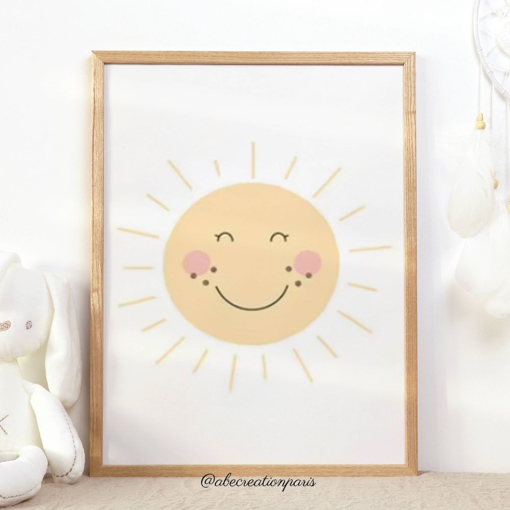 affiche soleil souriant chambre enfant