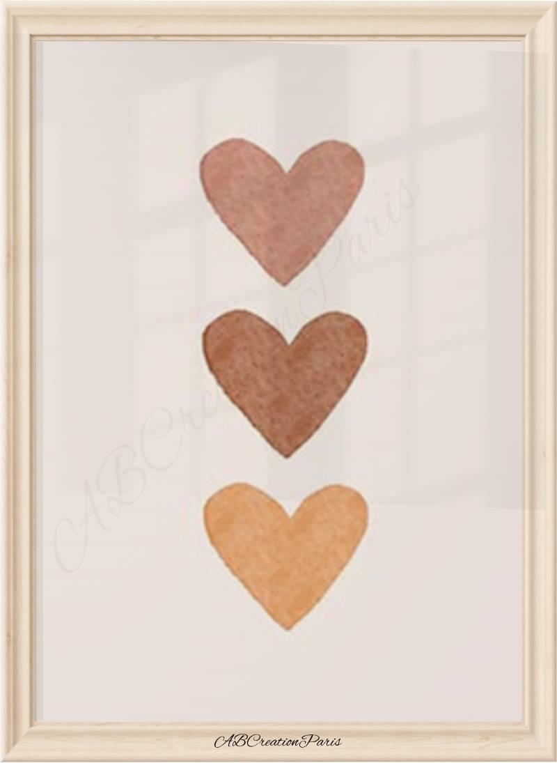 affiche cœur terracotta pour chambre bébé fille