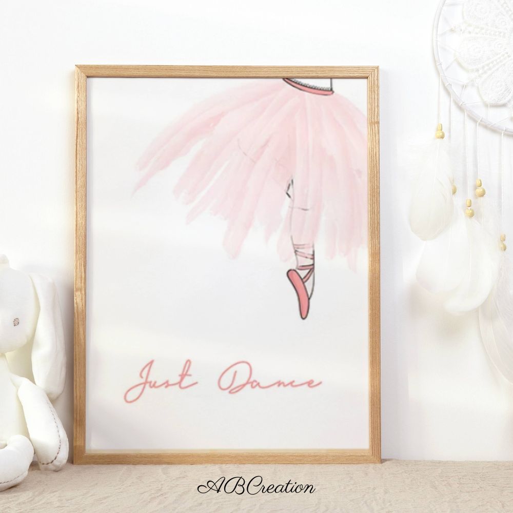 Affiche tutu rose pour décoration chambre de petite danseuse