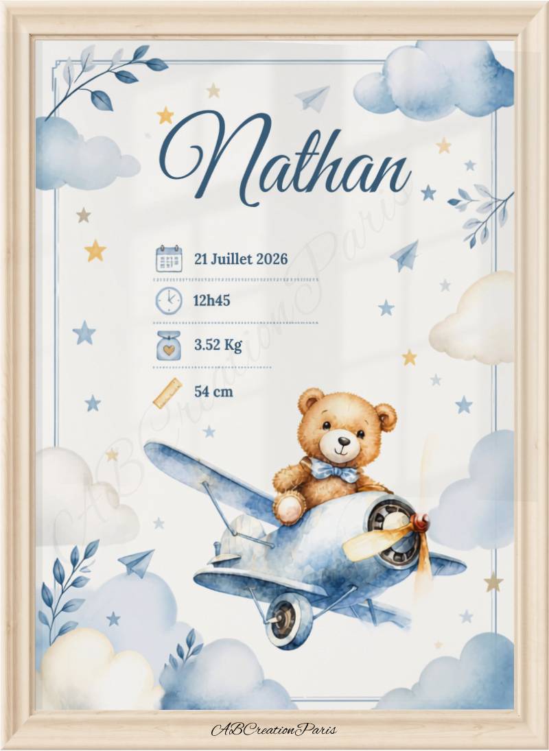 Affiche de Naissance - Petit Ours