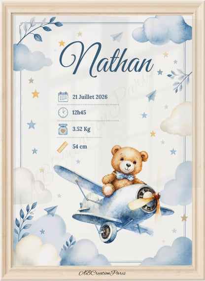 Affiche de Naissance - Petit Ours