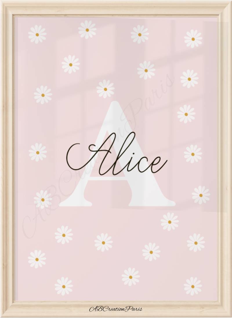 affiche prénom enfant fille
