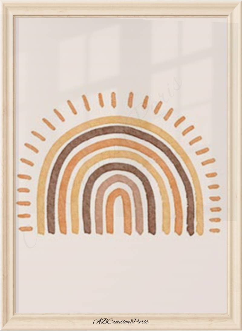 affiche chambre bébé arc en ciel boheme