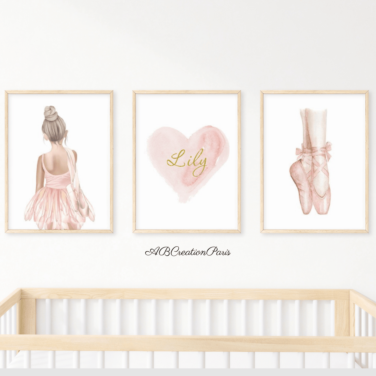 3 Posters Danseuse Classique 30x40 Cm – Déco Murale Chambre Fille, Rose, Sans Cadre, Cadeau Naissance