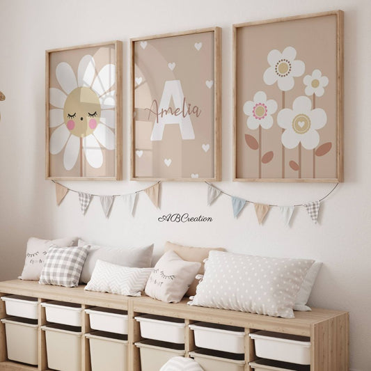 deco chambre bebe theme fleur