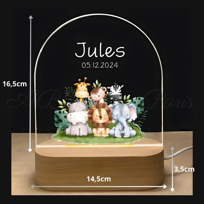 dimension_veilleuse_bebe_personnalise_animaux_de_la_jungle
