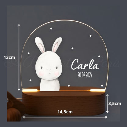 Veilleuse Personnalisée Lapin avec Prénom