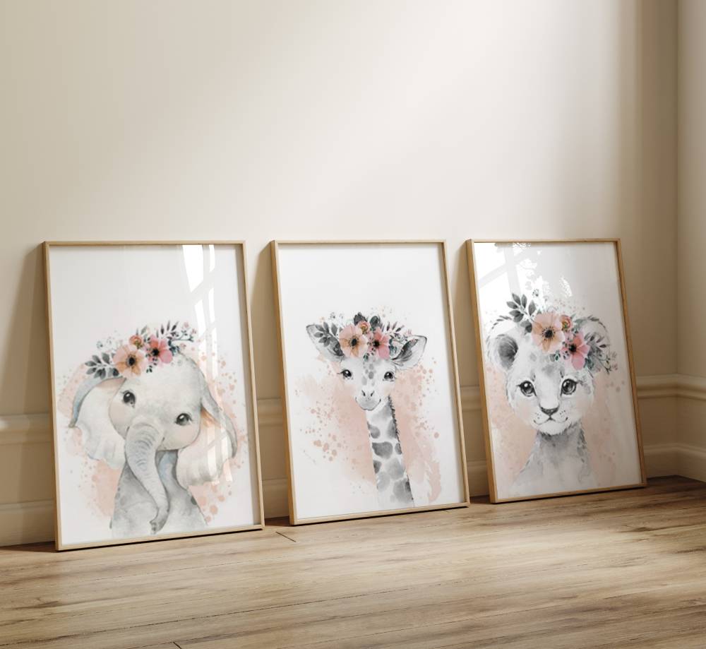 Affiches Animaux de la Savane - Coloris Beige