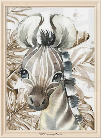 Décoration Murale Chambre Bébé Et Enfant Jungle - Affiches Avec Prénom Personnalisé, Animaux et Feuillage Or - Parfait pour Chambre mixte