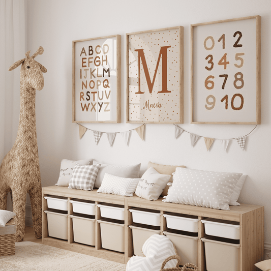 poster chambre enfant terracotta alphabet éducatif