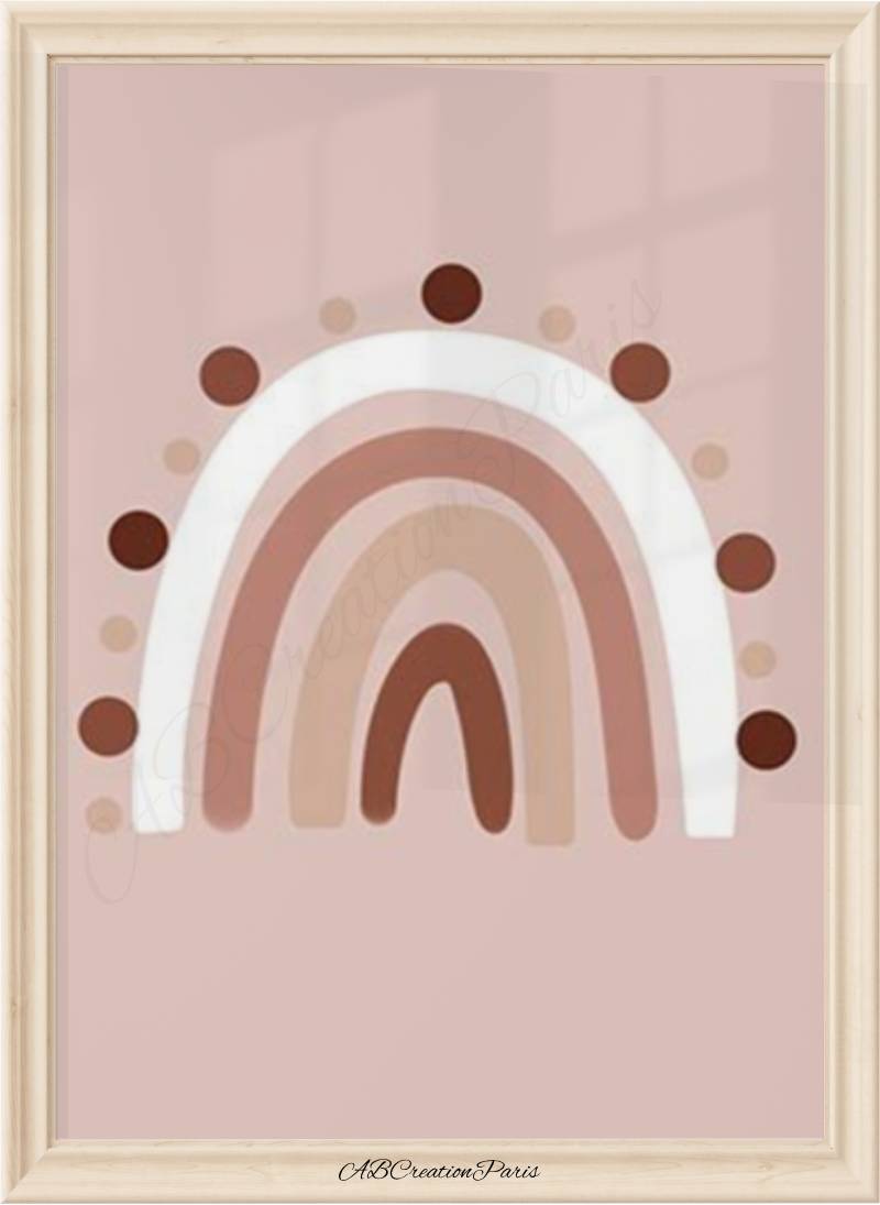affiche arc en ciel terracotta chambre enfant ou chambre bébé 