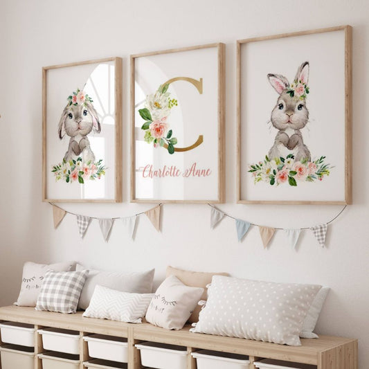 posters chambre enfant thème lapin