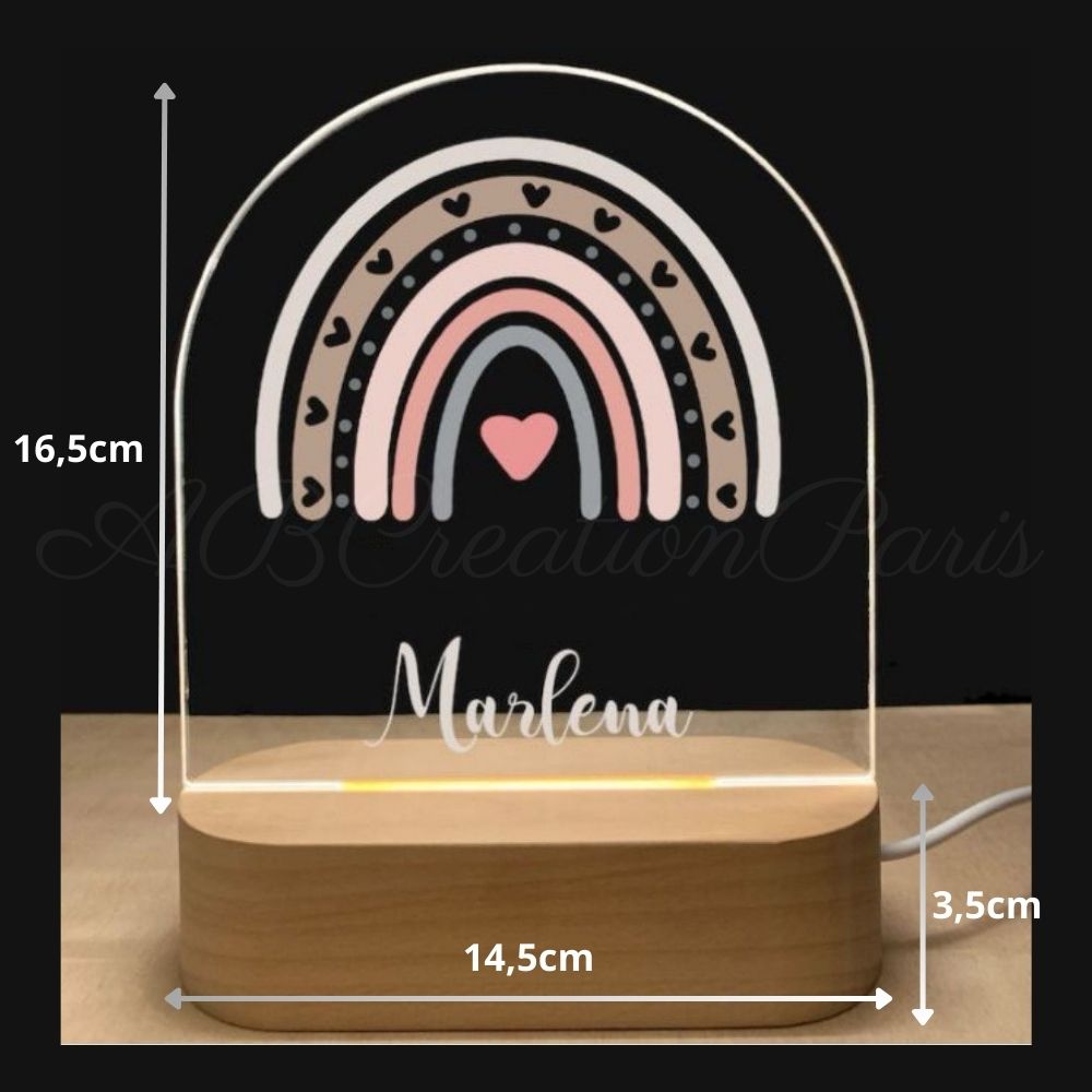 cadeau de baptême personnalisé pour bébé fille thème arc en ciel 