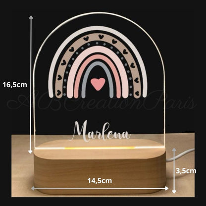 cadeau de baptême personnalisé pour bébé fille thème arc en ciel 