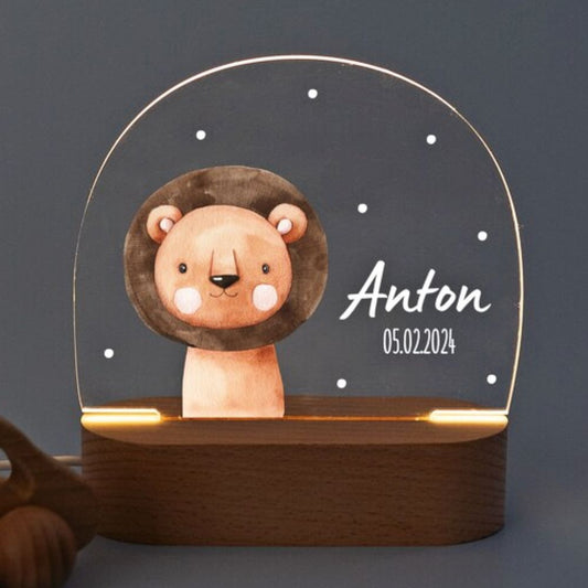 Lampe de Chevet Bébé Personnalisée Lion