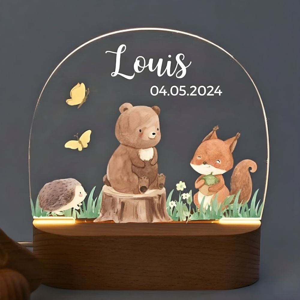 Veilleuse Bébé Animaux de la foret