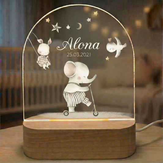 Lampe Led Elephant - Cadeau naissance fille