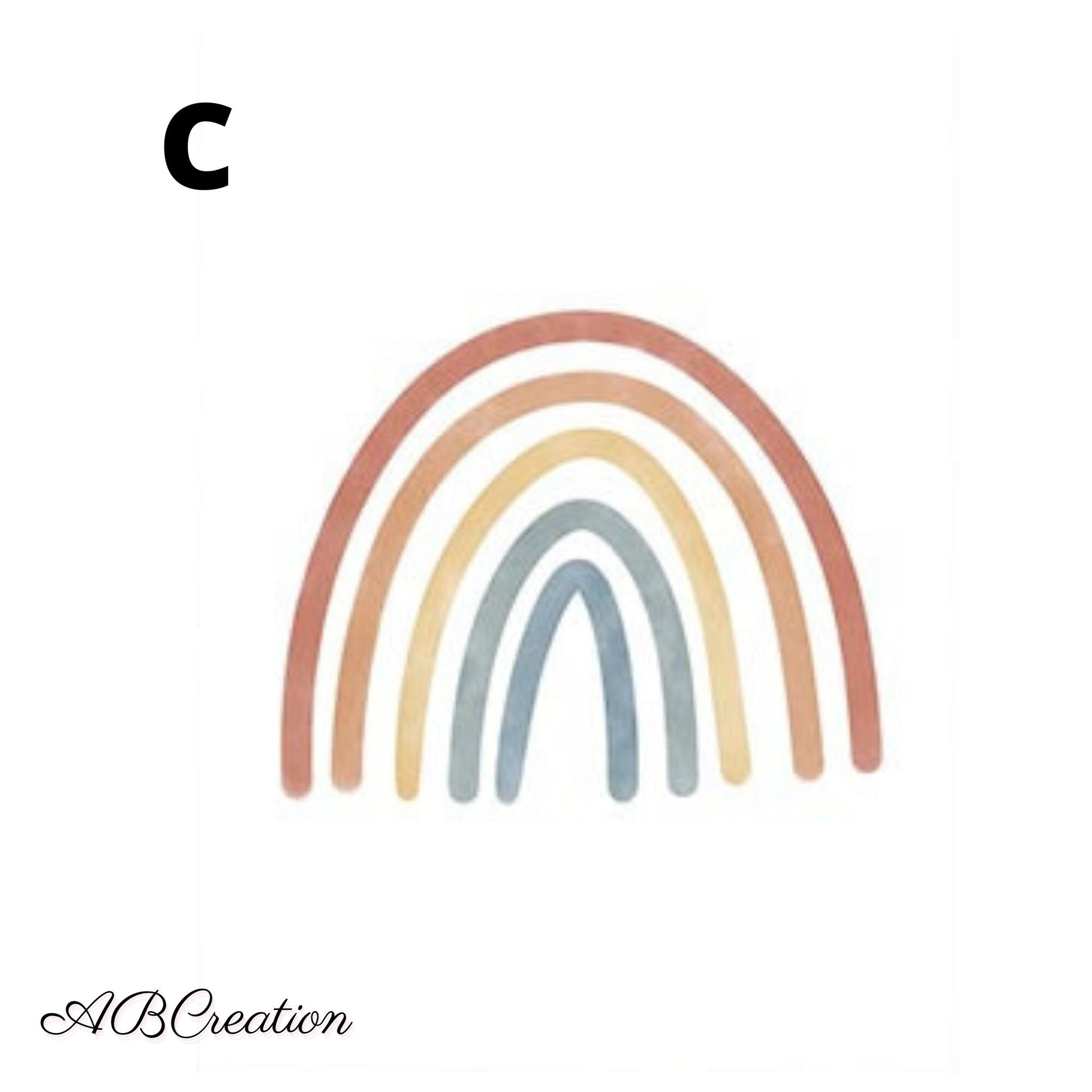 Affiche arc-en-ciel pastel pour chambre bébé – décoration murale douce style scandinave