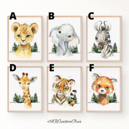 Affiche renard arrière plan foret
