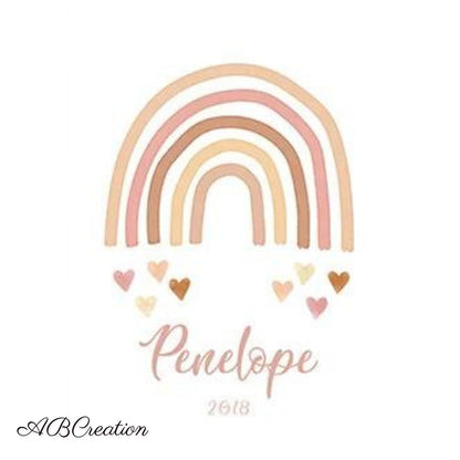 affiche arc en ciel et prénom personnalisée avec date de naissance 